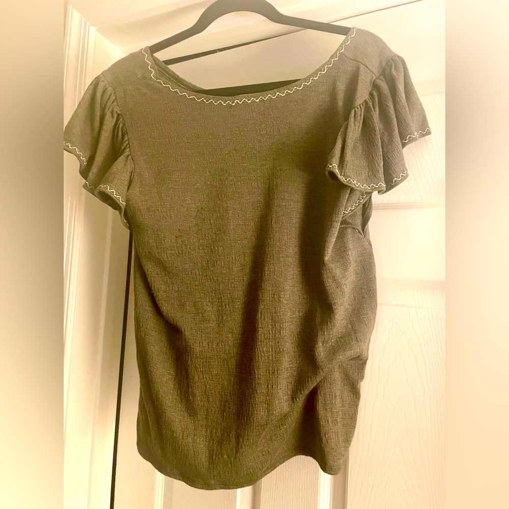 Max Studio Flutter Sleeve Top